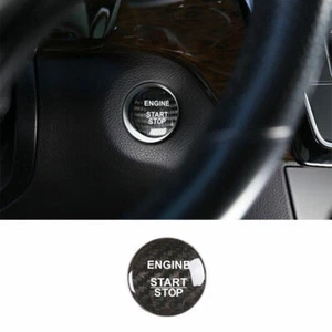 For Benz C-Class 2015-2021 Real Carbon Fiber One-Button Start Switch Cover Trim - Picture 1 of 6