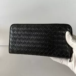 Bottega Veneta Intrecciato Lambskin Zip Around Long Wallet Authentic - Picture 1 of 19