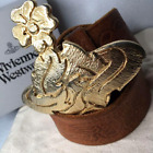 Vivienne Westwood Vintage belt Gold Flower orb Leahter Brown 107M/