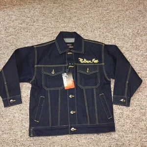 VTG 90s Platinum Nova Jeans Fubu Hip Hop Denim Jacket Youth Size S 10 New W/tag - Picture 1 of 7