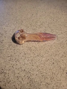 RARE Hand Made Flower GLASS SMOKING PIPE HAND BLOWN 5.25" - Picture 1 of 9