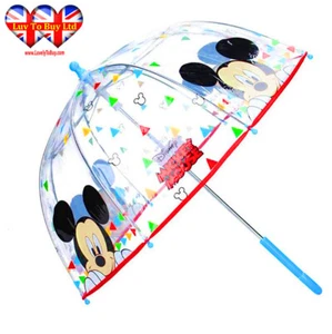 Disney Mickey Mouse Transparent Umbrella,Children's Umbrell Official Licensed - Picture 1 of 8