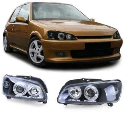 PROJECTOR ANGEL HEADLIGHTS HEADLAMPS FOR PEUGEOT 106 8/1996-2003 FACELIFT MODEL - Image 1 of 4