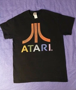 LICENSED ATARI EMBLEM MULTI-COLOR LOGO 100% COTTON GRAPHIC T SHIRT ADULT SIZE M - Picture 1 of 5