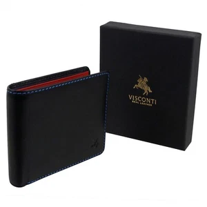 Visconti Cuero Hombres RFID Billetera Sección Monedas - Colección Spectrum Tap and Go - Imagen 1 de 7