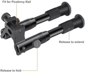 Einstellbar Leg Bipod Mount Adapter Rifle Sling Picatinny Rail Shooting Stand - Bild 1 von 9