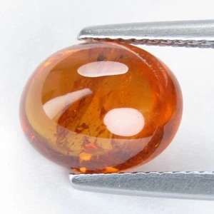 4.91Cts Natural  Orange Color Spessartine Garnet Oval Shape Cabochon Loose Gem - Picture 1 of 8