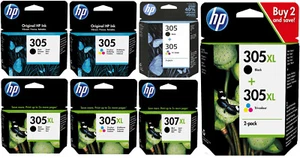Original HP 305, 305XL, Ink Cartridge, DeskJet 2710 2720 2721 2722 2723 2724 LOT - Picture 1 of 8