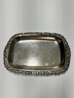 "Bandeja de relé rectangular real provincial placa de plata vintage Oneida 8""" Foto 1 de 4