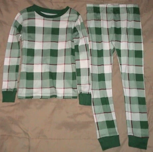 CARTER'S-GREEN*WHITE & RED PLAID SLEEP SET-CHILD SIZE 5/5A-NEW WITH TAGS - Picture 1 of 4