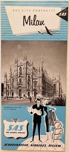 SAS Air Airlines - Folleto de retratos de la ciudad - Milán - principios de la década de 1960 - Imagen 1 de 4