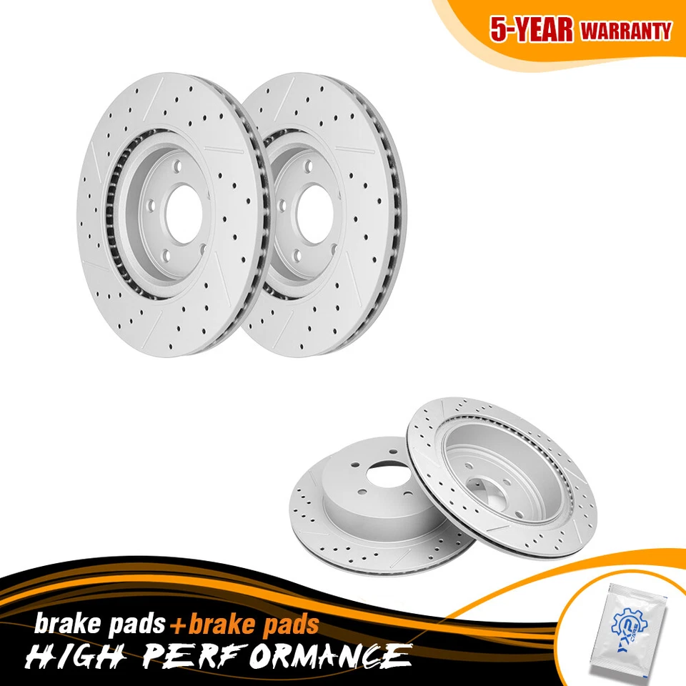 Rotores de disco de freno delanteros y traseros 4 piezas aptos para Nissan Murano 2015 2016 2017 2018 Foto 1 de 4