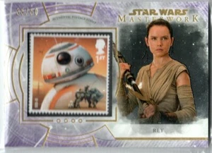STAR WARS 2018 TOPPS MASTERWORK ROYAL MAIL STAMP PURPLE S-BR REY PORG 35/50 - Picture 1 of 2