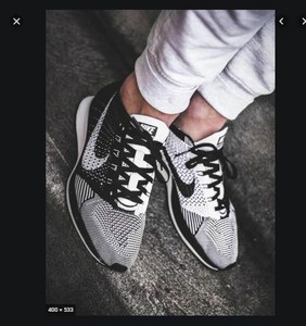 flyknit racer black and white