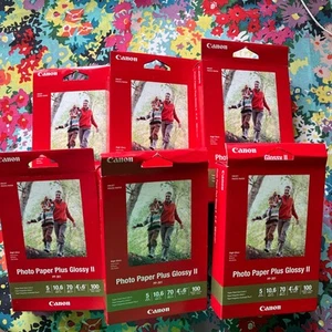 NEW 6 Packs Canon Inkjet Photo Paper Plus Glossy II PP-301 4X6 600 Sheet Total - Picture 1 of 2