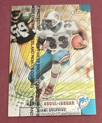 1999 Topps Finest - Refractor #93 Karim Abdul-Jabbar Miami Dolphins - Image 1 of 2