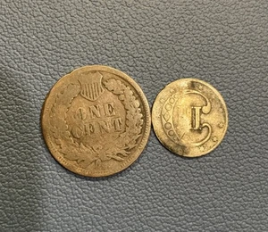 U.S. Coin Lot - 3¢ Silver Trime – Three Cent Coin And 1899 Indian Head - Picture 1 of 2