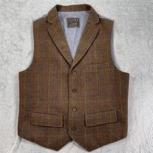 Jachs New York 310 Bleecker Weste Weste Herren Small Braun Wolle Kerb Revers - Bild 1 von 11