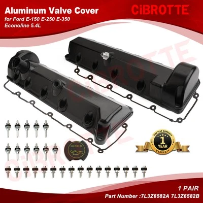 2x Aluminum Valve Cover Set for Ford Expedition E-150 E-250 E-350 Econoline 5.4L - Image 1 of 4