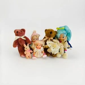 7x Vintage Small Toys - Teddy Bears & Dolls, Good Condition - Picture 1 of 10