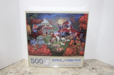 Rompecabezas NUEVO SELLADO Bits & Pieces Haunted Barnyard 500 piezas Foto 1 de 4