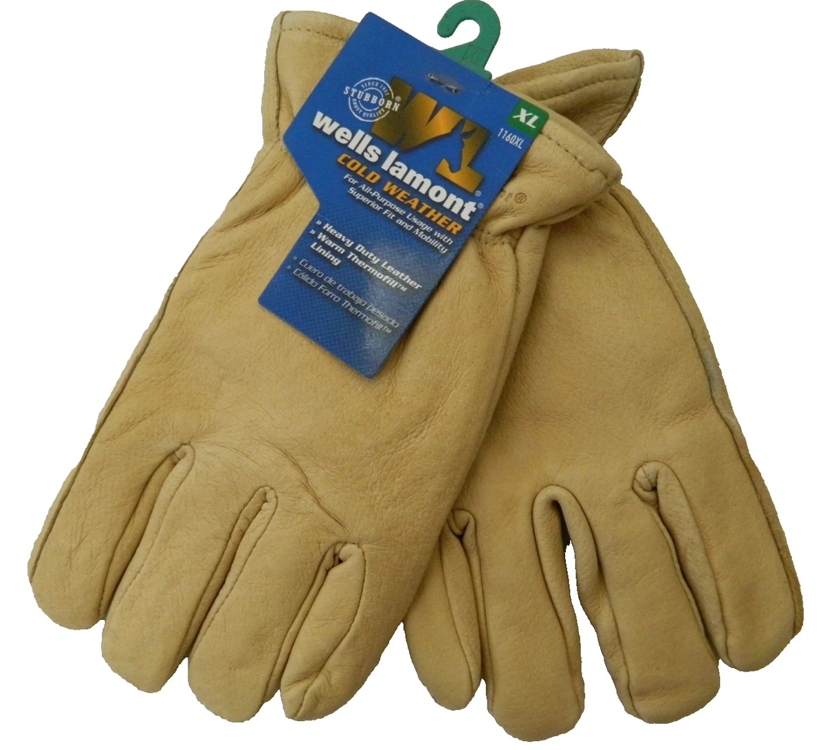 Men's Insulated Leather Work Gloves - Split Cowhide, 3M Thinsulate, Large