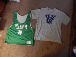 VILLANOVA UNIVERSITY REVERSIBLE MESH BUCKET SHAMROCK SHIRT AND GRAY T SHIRT - Picture 1 of 16