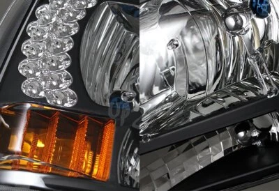 Faros LED negros con reflector ámbar para Ford F250 F350 Super Duty 1999-2004 Foto 1 de 4