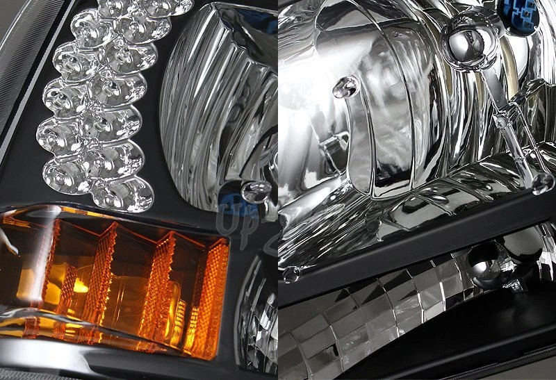 Faros LED negros con reflector ámbar para Ford F250 F350 Super Duty 1999-2004 Foto 1 de 4