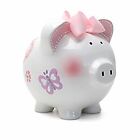 PIGGY BANK Ceramic with Rubber Stopper for Girls Kids Butterfly CHILD TO CHERISH