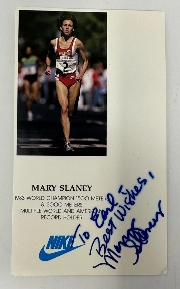 玛丽·斯兰尼签名促销明信片带铭文 JSA 正品证书 — 第 1/1 张图片