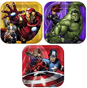 MARVEL AVENGERS ASSEMBLE Birthday Party Kit 8 guests Plates Napkin Cup SUPERHERO - Picture 1 of 6