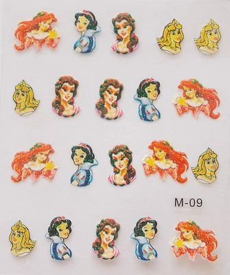 DRESS YOUR NAILS NAIL STICKERS Kinder Nagelaufkleber - Cartoon, selbstklebend Disney Prinzessin Köpfe + Mini
