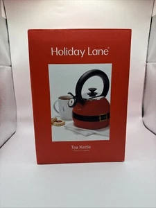 Holiday Lane Santa Anzug Teekessel Macy's Weihnachten rot 1,45 Quart Check Descriptio - Bild 1 von 4