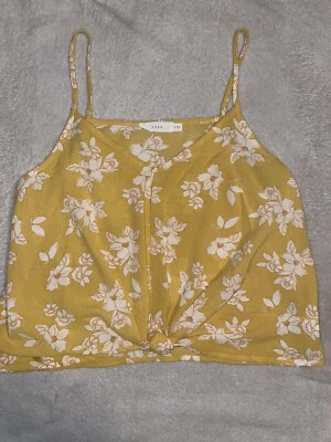 Lush Devon Front Knot Cami Top Yellow Cream Size M NWOT - Image 1 of 4