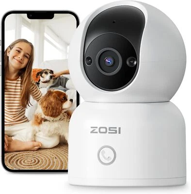ZOSI Telecamera Casa Wi-Fi Interno, 2MP Videocamera Sorveglianza, 360° Visuale - Immagine 1 di 4