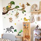 Cartoon Animals Wall Stickers Monkey Zebra Leopard Decals Kids Baby Nursery Room