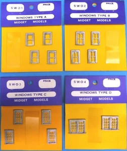 Midget Models 00 Windows Pack 4 Typen - Whitemetal MSW01-4PACK - Bild 1 von 1