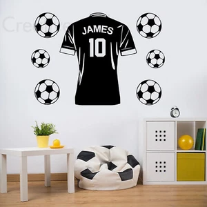 Personalised boys/girls football player Wall sticker Home Decor Vinyl Decal FB6 - Picture 1 of 9