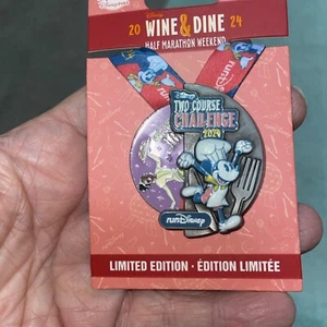 Disney  RunDisney Wine & Dine  2 Course Challenge Mickey Pin New With Tags - Picture 1 of 6