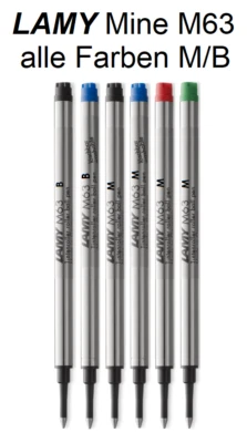 LAMY M63 Tintenrollermine schwarz, blau, rot, grün, Rollermine M 63 M + B Mine - Bild 1 von 2