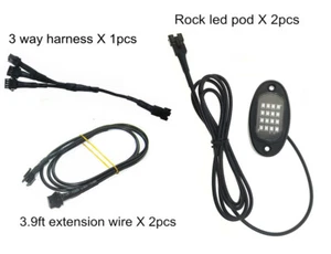 Cable de extensión RGB Rock Led Pod arnés de 3 vías para sistema de luces LED inferiores - Imagen 1 de 12