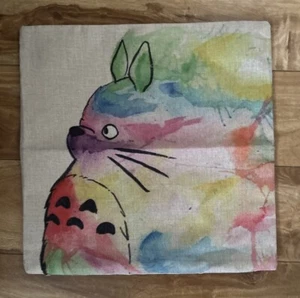 [NEW] [VINTAGE] Anime My Neighbor Totoro Ghibli Watercolor Pillow Cover 17” - Picture 1 of 7