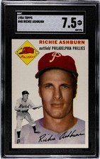 1954 Topps Richie Ashburn #45 - SGC 7.5 Nr/Mt - Phillies Legend