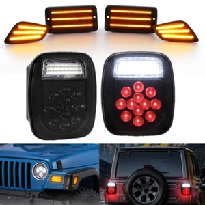 Luces de señalización laterales LED para Jeep Wrangler TJ 97-06 con lentes ahumadas luces traseras LED - Imagen 1 de 12