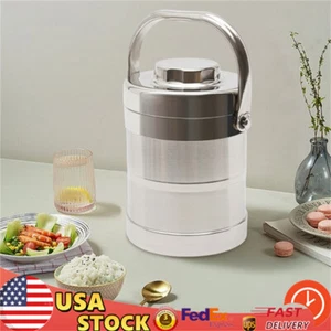 Tarro de comida aislado de acero inoxidable 201 1,4 L tarro de comida aislado plateado aproximadamente 3H - Imagen 1 de 20