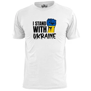 Camiseta Para Hombre I Stand With Ukraine V1 Anti Guerra Paz Mundial - Imagen 1 de 2