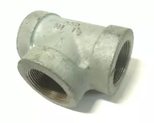 1-1/2" 300 Female NPT Tee Galvanized Malleable Iron Pipe Fitting 100U1 - Picture 1 of 2