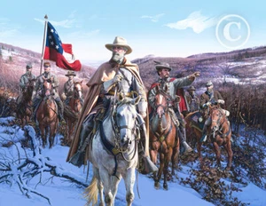 The Old Gray Fox John Paul Strain RE Lee and Staff A.P. Classic Canvas Giclee - Picture 1 of 1