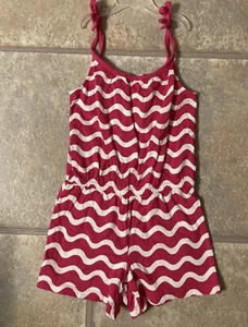 Gymboree Girl’s Size 7 Pink & White 100% Cotton Casual Romper - Picture 1 of 5